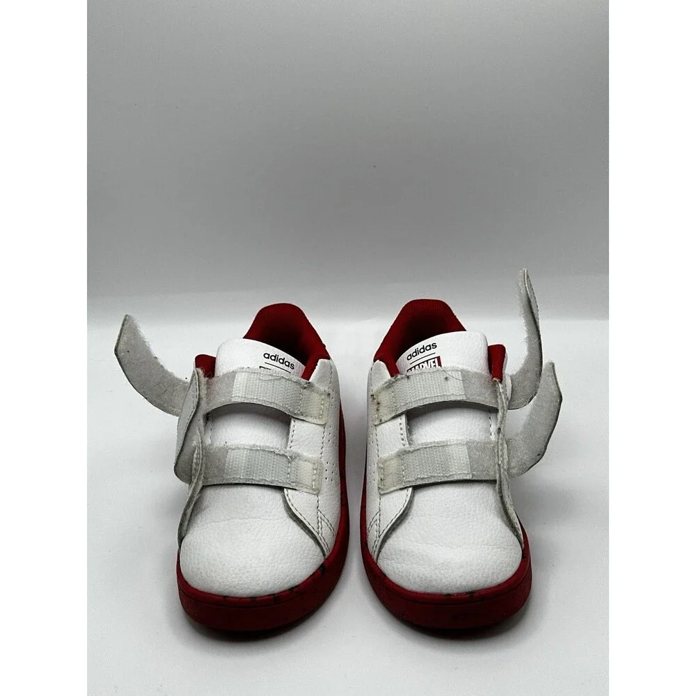 Adidas Marvel Spider-Man Advantage Toddler Shoes Size 7.5K White Red HQ8841